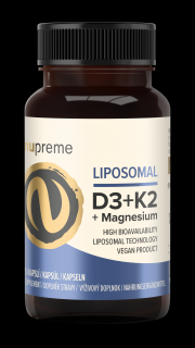 Liposomal vitamín D3+K2 30 kapslí