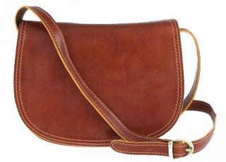 Kožená crossbody dámska kabelka Enila I Fratelli koňakovo hnedá