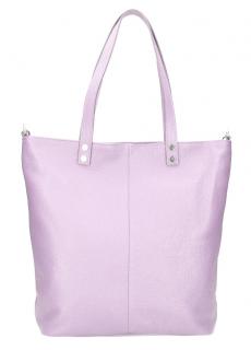 Kožená veľká dámska shopper kabelka Juliette fialová