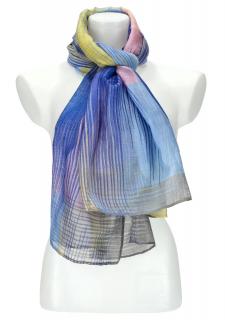 Letná dámska farebná šatka 184x70 cm modrá