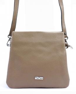 MiaMore Kožená crossbody dámska kabelka s tromi oddielmi taupe hnedá