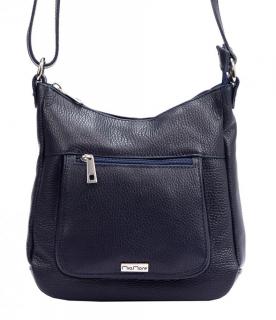 MiaMore Kožená crossbody dámska kabelka tmavo modrá