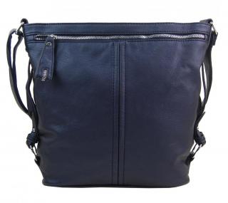 Moderná veľká crossbody kabelka 74-MH metalická modrá