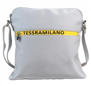 Športová crossbody dámska textilná kabelka 5329-BB strieborná