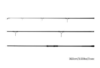 DELPHIN Prut Corsa BLACK Carp 360cm/3,0lb/3díly