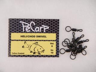 PeCarp Obratlík Quick Change Heli/Chod Vel.8 (10 ks)