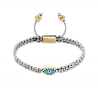 NÁRAMEK NIALAYA EVIL EYE STRING ŠEDÝ Velikost: L (17-18cm)