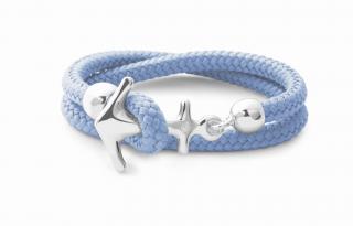 NÁRAMEK OCEAN STORY BORACAY BLUE SE STŘÍBRNOU KOTVOU MALÝ Obvod zápěstí: 16 cm, Typ náramku: Dvojitý
