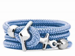 NÁRAMEK OCEAN STORY BORACAY BLUE SE STŘÍBRNOU KOTVOU MALÝ Obvod zápěstí: 17 cm, Typ náramku: Trojitý