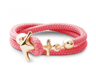 NÁRAMEK OCEAN STORY FLAMINGO PINK SE ZLATOU KOTVOU MALÝ Obvod zápěstí: 18 cm, Typ náramku: Jednoduchý