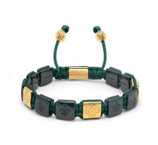 PÁNSKÝ NÁRAMEK NIALAYA DORJE GREEN & GOLD CERAMIC Velikost: L (18-19cm)