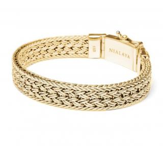 PÁNSKÝ NÁRAMEK NIALAYA GOLDEN BRAIDED CHAIN Velikost: L (18-19cm)