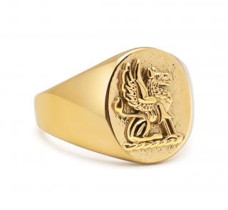 PÁNSKÝ SIGNET PRSTEN NIALAYA GOLD LION CREST Velikost: 60