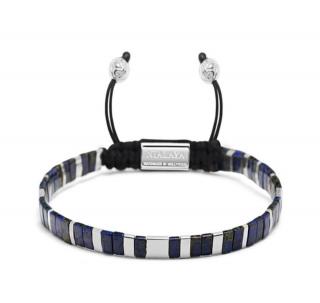 Pánský náramek Nialaya mramorovaný Blue Miyuki Tila beads Velikost: M (17-18cm)