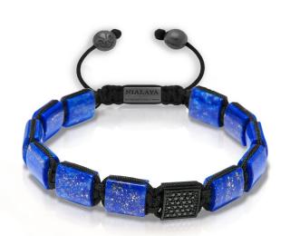 Pánský plochý náramek Nialaya Modrý Lapis Velikost: XL (20-21cm)