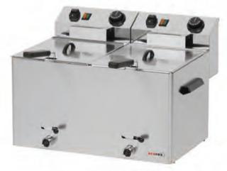 Fritéza s výpustí 2x 8lt.  RedFox  FE 77 V (Elektrická fritéza 230V )