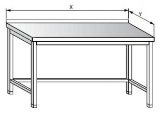 Nerezový pracovní stůl s trnoží - šířka 700mm