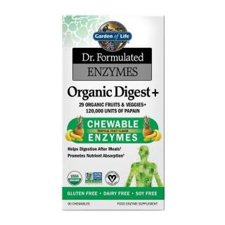 Dr. Formulated Organické Enzymy na podporu trávení - s příchutí tropického ovoce, 90 tablet