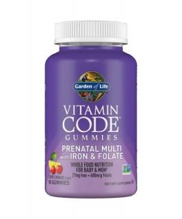 Vitamin Code - Multivitamín pro těhotné ženy + železo a kyselina listová, 90 gumídků