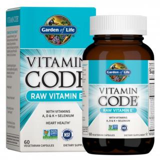 Vitamin Code RAW Vitamín E,  60 kapslí
