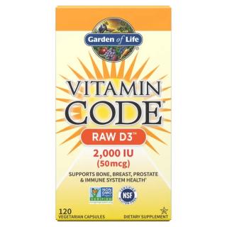 Vitamín D3 RAW 2000 IU, 120 kapslí