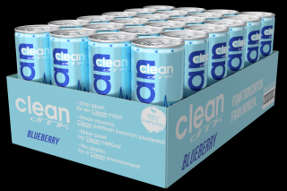 CLEAN DRINK BCAA ENERGETICKÝ NÁPOJ balení: 24 x 330 ml, Příchuť: borůvka