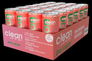 CLEAN DRINK BCAA ENERGETICKÝ NÁPOJ balení: 24 x 330 ml, Příchuť: jablko a meloun