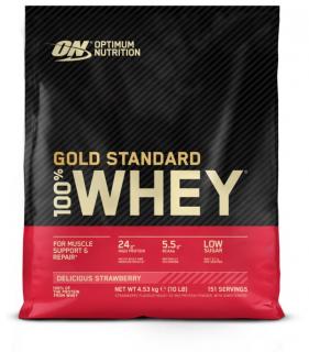 OPTIMUM NUTRITION PROTEIN 100% WHEY GOLD STANDARD balení: 4540g, Příchuť: jahoda