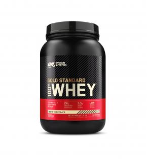 OPTIMUM NUTRITION PROTEIN 100% WHEY GOLD STANDARD balení: 900g, Příchuť: bílá čokoláda malina