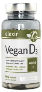 Vegan D3- vitamin, 4000 IU, 100 kapslí