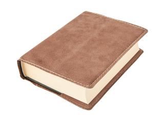 Obal na knihu KLASIK Barva kůže: Hnědá semiš (D32), Velikost: M - 22,7 x 36,3 cm