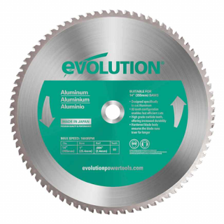 Pilový kotouč EVOLUTION ALUMINIUM na hliník ø355 mm, díra 25,4 mm, 80 zubů