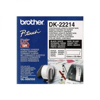 Brother DK-22214 papírová role 12mm x 30.48m, bílá, 1 ks