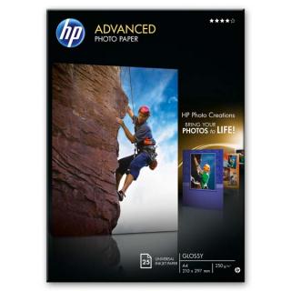 HP Advanced Glossy Photo Paper, foto papír, lesklý, zdokonalený, bílý, A4, 250 g/m2, 25 ks, Q5456A, inkoustový