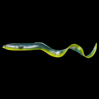 Gumová nástraha LB Real EEL 15cm,12g- Green Yellow Glitter