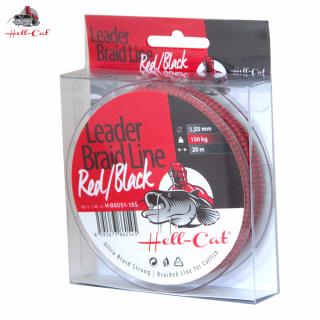 Hell-Cat Splétaná šnůra Leader Braid Line, Red/Black, 0,90mm,75kg,20m
