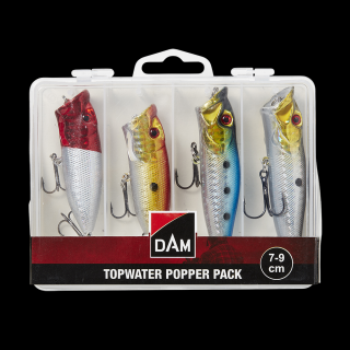 Sada woblerů Topwater Popper Pack Inc.box 7-9cm