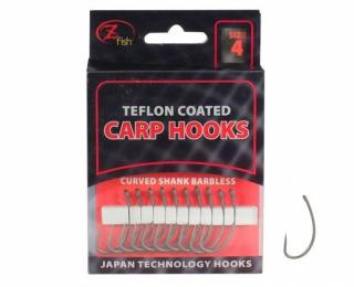 ZFISH Teflonové háčky Curved Shank Barbless vel. 4