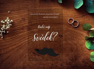 Žádost o svědectví - svědek Plexisklo: Čiré, Barva písma: Bílá