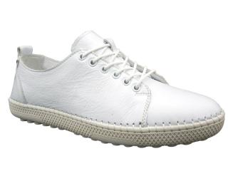 Dámské jarní boty Klop K125AZR01 (bílé boty z pravé lícové kůže)