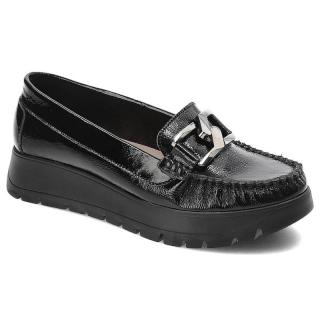 Dámské mokasíny Lemar LM10141 černá lak (Pohodlné boty do města, perfektně sedí na noze)