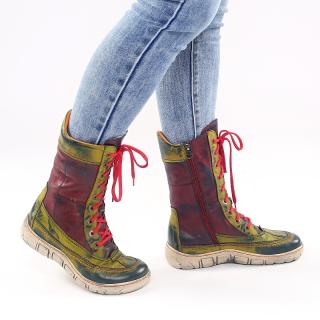Dámské zimní boty Kacper 4-1192 zelená (Maximálně pohodlná zimní obuv z nejlepší přírodní kůže)