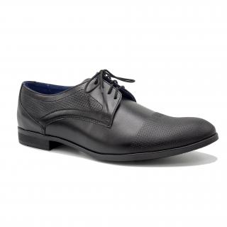 Pánské společenské boty SM155 černá (pánská společenská obuv z pravé lícové kůže)