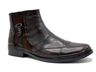 Pánské zimní boty nadměrné, Thomas T196 hnědá (Dobře prozutelná a velmi pohodlná nadměrná obuv z pravé lícové kůže, uvnitř zatepleno černým kožíškem.)
