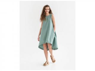 Lněné šaty Toscana Teal blue Velikost: M