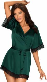 Obsessive Smyslný župan Sensuelia peignoir green zelená vel. XXL Velikost: XXL