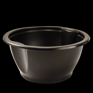 Plastová zatavovací miska na polévku PP 640 ml kulatá černá O149 mm