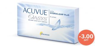 Johnson &amp Johnson Acuvue Oasys with Hydraclear Plus 6 cocek -3.00