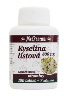 MedPharma Kyselina listová 800 µg - FORTE, 107 tablet 1 kus: 1x107 tbl.