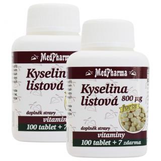 MedPharma Kyselina listová 800 µg - FORTE, 107 tablet 2 kusy: 2x107 tbl.